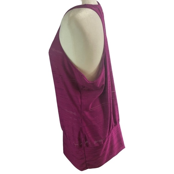 Prana Breathe Outer Layer Racerback Tank Top Women XL Magenta Perforated Air - Picture 4 of 8